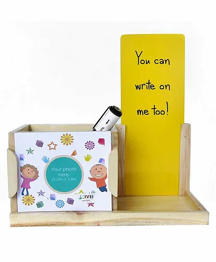 IVEI Desk Organizer with Pen Holder- Cream Yellow
