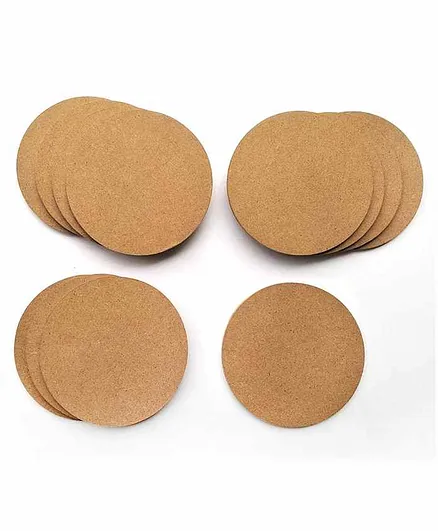 IVEI DIY Circle Coasters Set of 12 - Brown