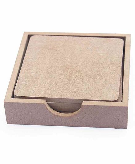 IVEI DIY Coasters with Holder - Brown