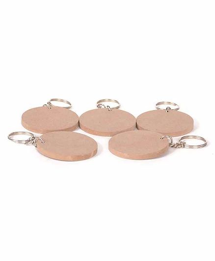 IVEI DIY Round Keychain Pack of 20 - Brown
