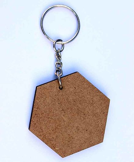 IVEI DIY Hexagon Keychain Pack of 20 - Brown