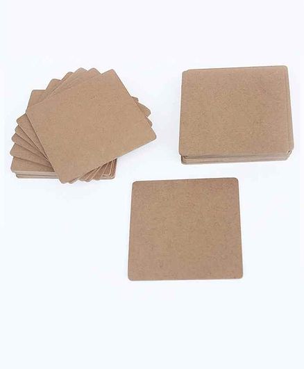 IVEI DIY Coaster Square Shaped Pack of 20 - Brown