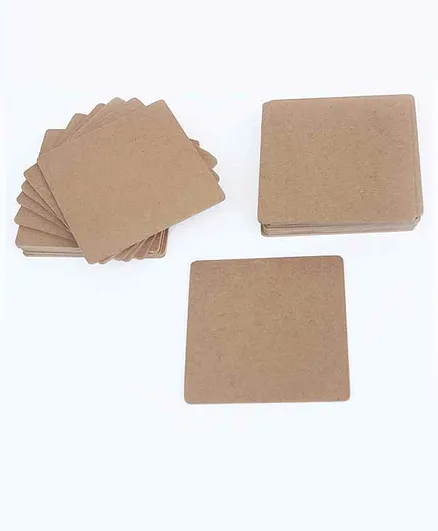 IVEI DIY Coaster Square Shaped Pack of 20 - Brown