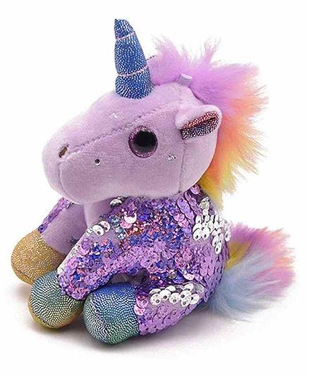 FunBlast Sequin Unicorn Plush Keychain - Purple