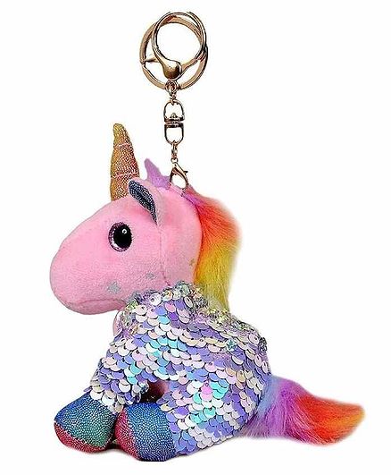 FunBlast Sequin Unicorn Plush Keychain - Pink