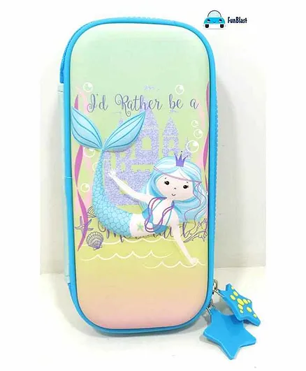 FunBlast Rectangular Pencil Case Mermaid Print - (Color & Print May Vary)