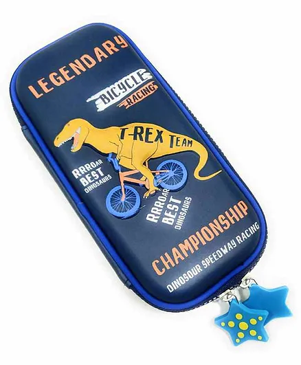 FunBlast Rectangular Pencil Case T-Rex Print - Blue