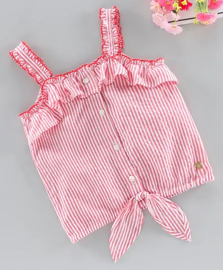 Babyoye Sleeveless Striped Top - Pink