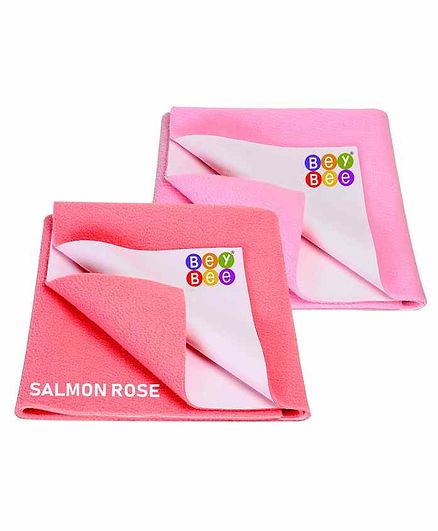 BeyBee Waterproof Small Bed Protector Sheet Pack of 2 - Pink