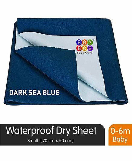 BeyBee Waterproof Small Bed Protector Sheet - Blue