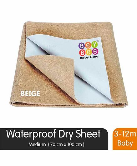 BeyBee Quickly Dry Waterproof Medium Size Bed Protector Sheet - Beige