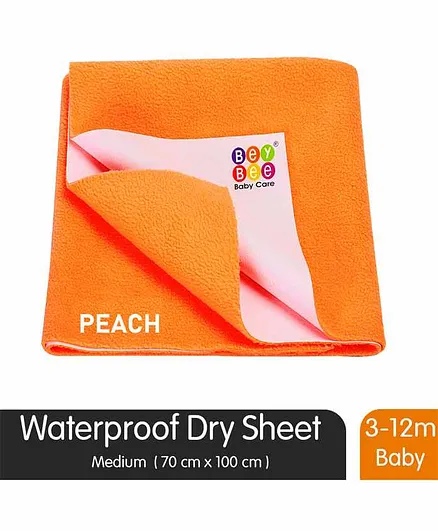 BeyBee Quickly Dry Waterproof Medium Size Bed Protector Sheet - Dark Peach