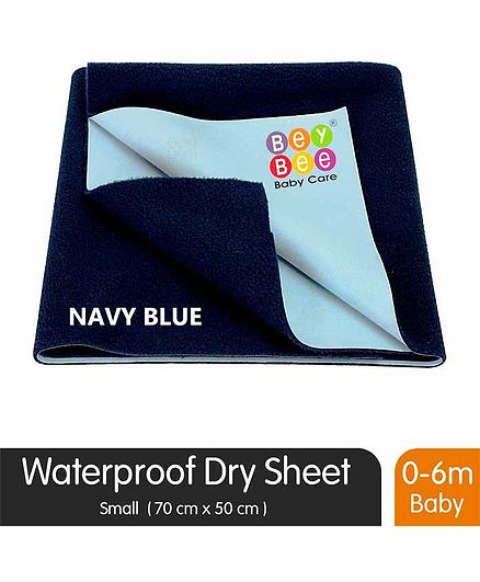 BeyBee Quickly Dry Waterproof Small Size Bed Protector Sheet - Navy Blue