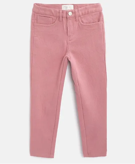 Cherry Crumble By Nitt Hyman Full Length Solid Jeans - Pink