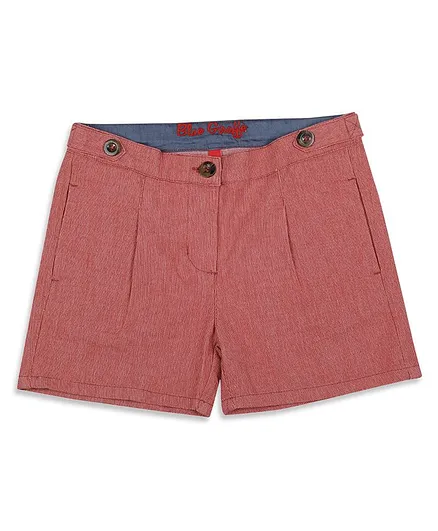 Blue Giraffe Solid Shorts - Peach