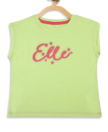 Elle Kids Sleeveless Elle Print Tee - Green