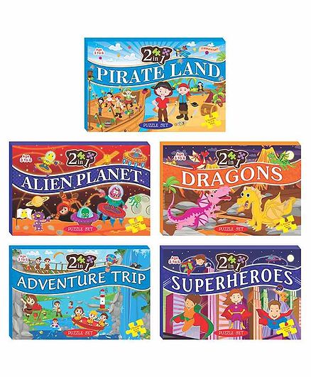 Art Factory EVA Foam Jigsaw Combo of 5 with 2 Puzzles Each - 680 Pieces