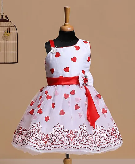Betty By Tiny Kingdom Sleeveless Heart Patch Dress - Red