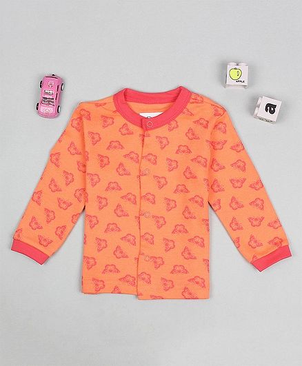 Flenza Full Sleeves Butterfly Printed Tee - Orange