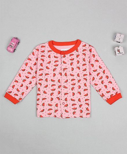 Flenza Full Sleeves Watermelon Printed Tee - Orange