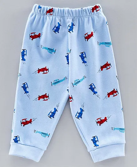 Child World Full Length Lounge Pant Aeroplane Print - Blue
