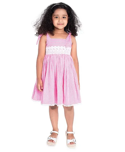 Neha Gursahani Sleeveless Zig Zag Print Dress - Pink