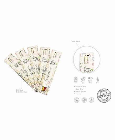 The Green Chapter Plantable Seed Pencils White Pack of 20 - 2 Piece each