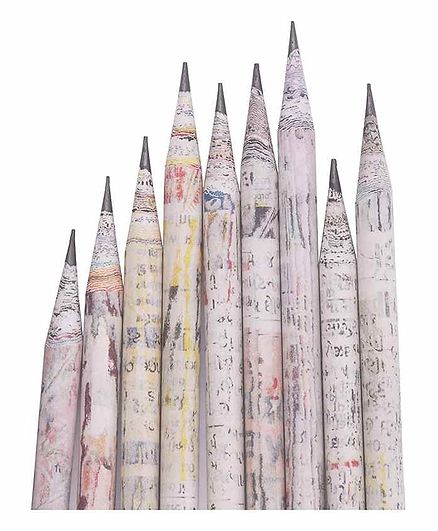 The Green Chapter Newspaper Pencils Pack of 20 - White