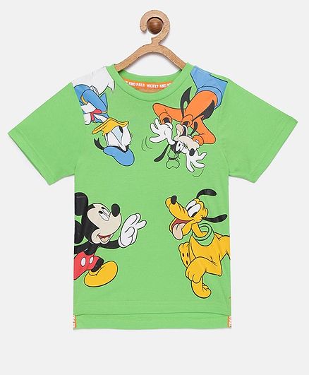 LOOCUST Short Sleeves Disney Mickey Mouse & Friends Printed T-Shirt - Green