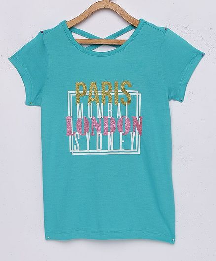LOOCUST Teddy Printed Short Sleeves Tee - Blue