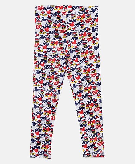 LOOCUST Full Length Disney Minnie Printed Leggings - White