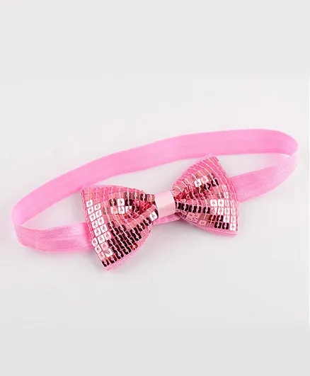 Bhoomi Collection Sequin Bow Headband - Light Pink
