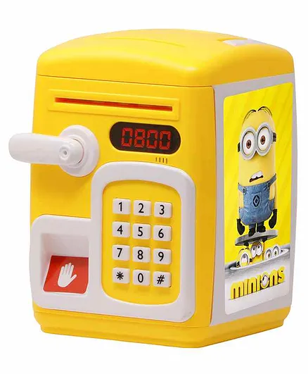 Fiddlerz Cartoon Printed Smart Electronic Password Protected Money Bank - Yellow