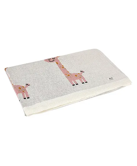 Pluchi Organic Charming Giraffe Blanket - Yellow