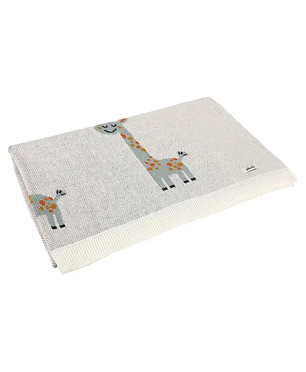 Pulchi Organic Charming Giraffe Blanket - Pink