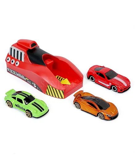 Sanjary Rapid Launcher Play Set Toy With 3 Metal Master Cars - Multicolor