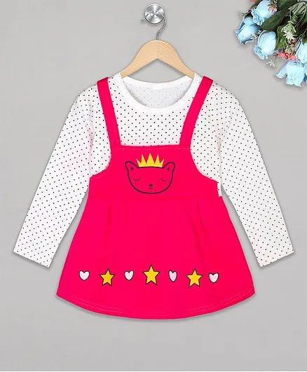 The Sandbox Clothing Co Full Sleeves Polka Dot Printed Dress - Dark Pink