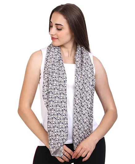Mommy Fash'n Organic Cotton Dots Printed Nursing Poncho Cover - Grey
