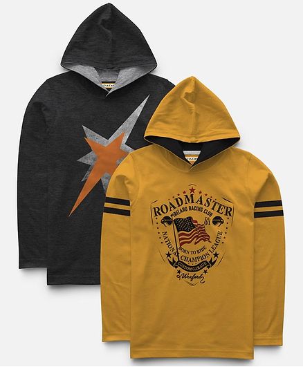 Hellcat Printed Full Sleeves Pack Of 2 Tee - Multi Color