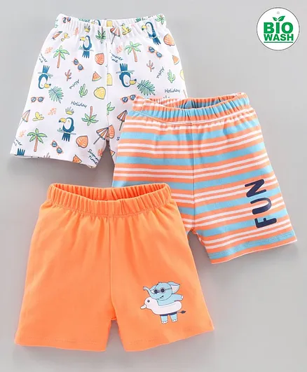Babyoye Cotton Shorts Multiprint Pack of 3 - Multicolor