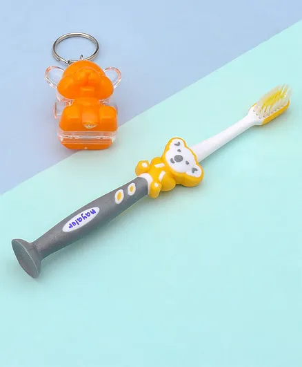 Koala Shaped Ultra Soft Bristle Toothbrush With Key Ring - Yellow