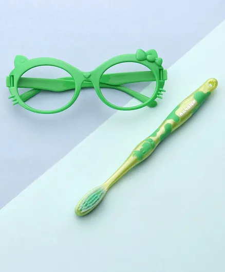 Giraffe Design Toothbrush Ultra Soft Bristles with Google Gift - Green