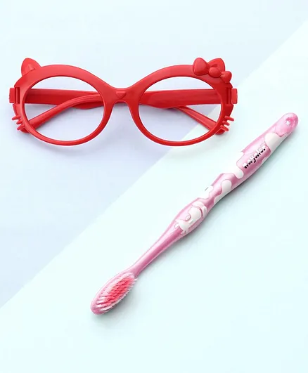 Giraffe Design Toothbrush Ultra Soft Bristles with Google Gift - Pink