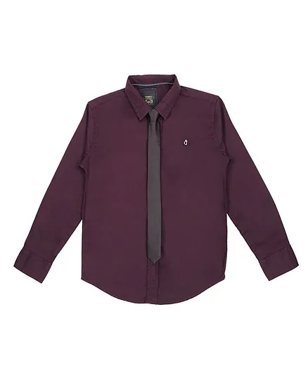 GINI & JONY Full Sleeves Regular Fit Solid Casual Shirt - Purple