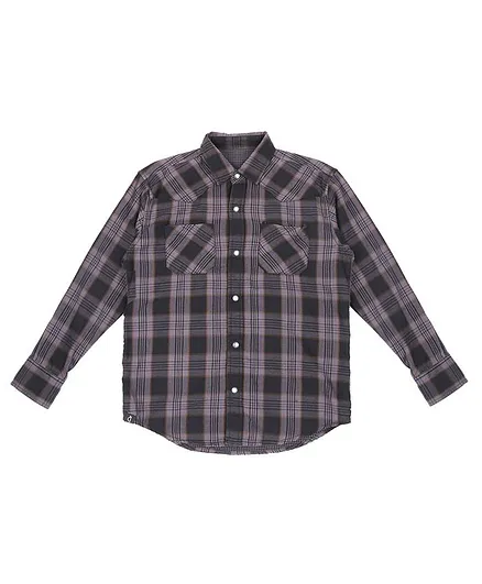 GINI & JONY Full Sleeves Checked Shirt - Black