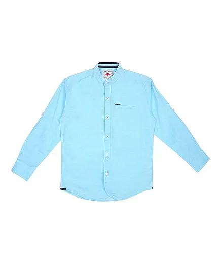 GINI & JONY Regular Fit Solid Full Sleeves Shirt - Blue