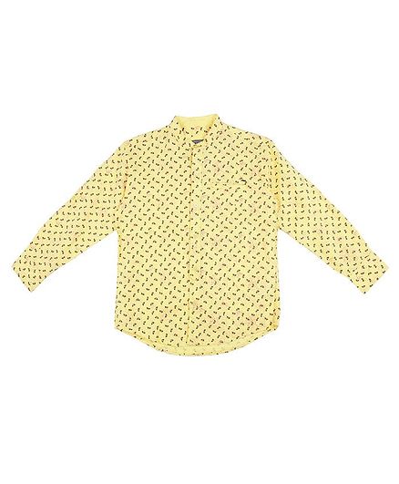 GINI & JONY Full Sleeves Triangle Printed Shirt - Yellow