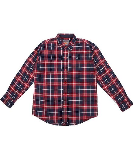 GINI & JONY Checked Full Sleeves Shirt - Dark Blue