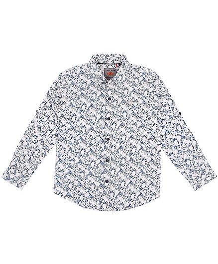 GINI & JONY Full Sleeves All Over Printed Shirt - White