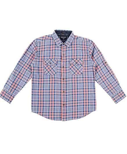 GINI & JONY Checked Full Sleeves Shirt - Blue